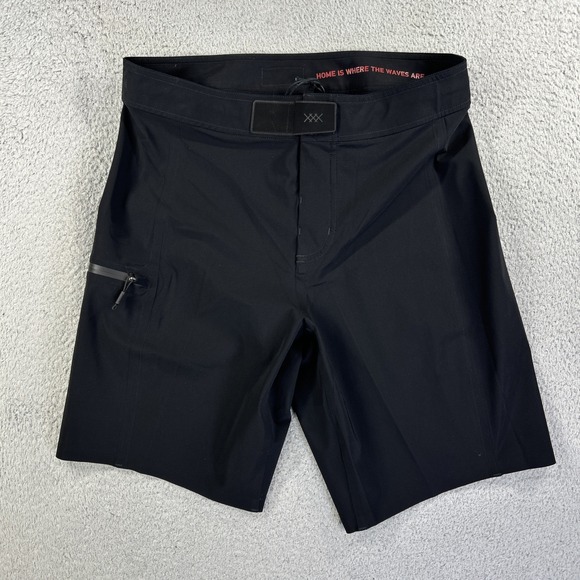 Rhone Board Shorts Mens 31 Black Performance Surf Beach Swim Nano Projects NEW - Picture 2 of 9